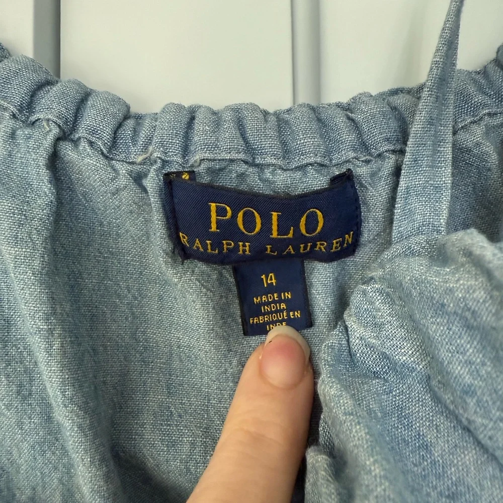 Polo by Ralph Lauren Chambray denim Jumpsuit Romper Classic Preppy Heritage teen